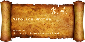 Nikolics Andrea névjegykártya